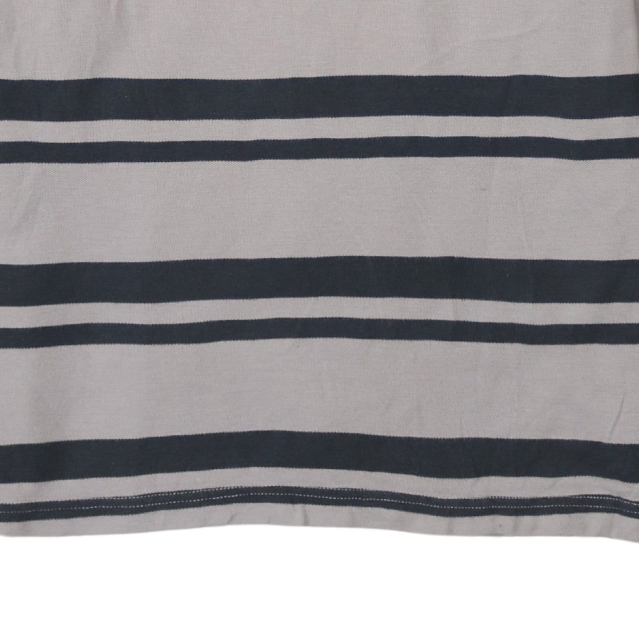 Columbia Men's Beige Striped Long Sleeve Polo Shirt Size M