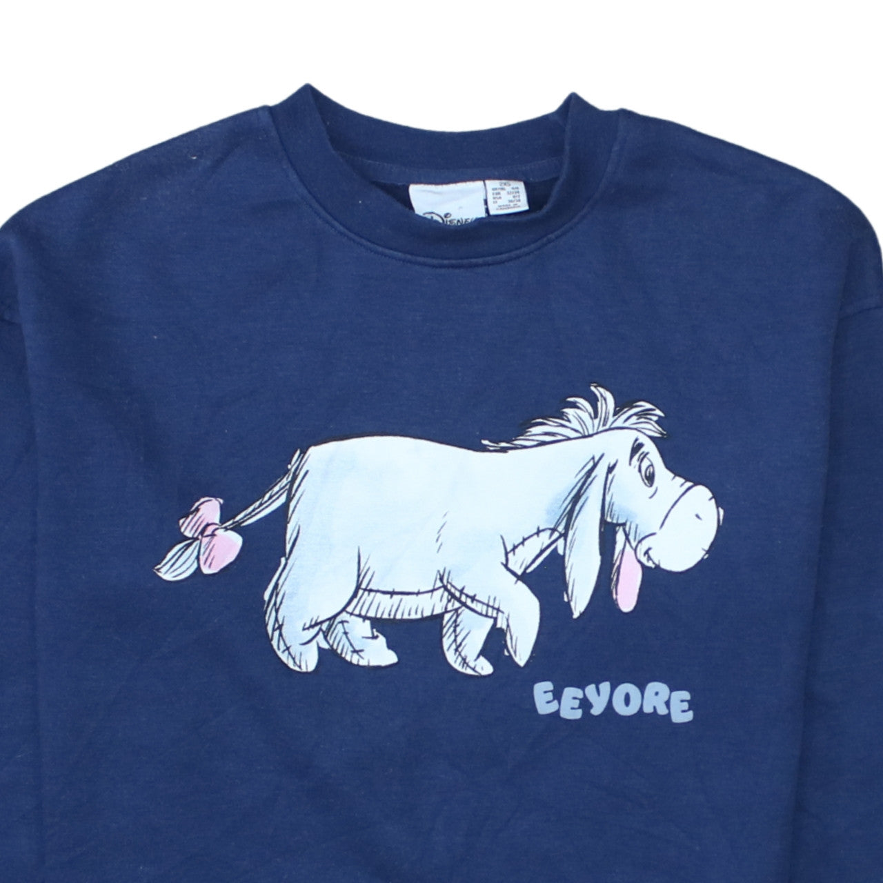 Disney Women Eeyore Blue Crew Neck Pullover Sweatshirt Size 2XS