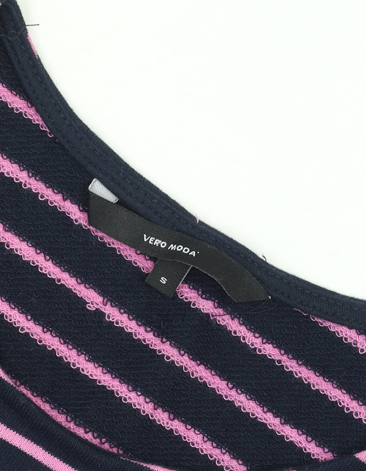 Vero Moda Women's Blue Pink Striped A-Line Knit Dress Size S