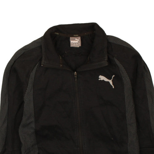 Brand and care label for Puma Men's Black Small Track Jacket Full Zip Activewear