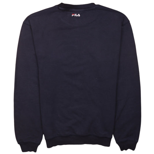 FILA Men's Blue Crew Neck Pullover Logo Sweatshirt XS