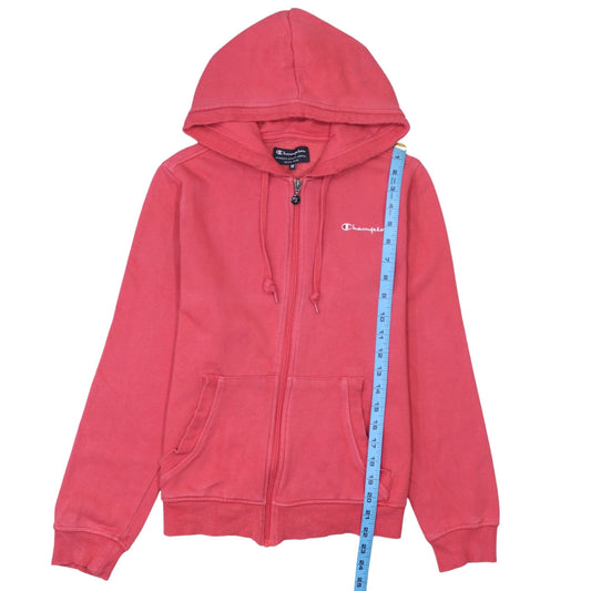 Champion Womens Pink Full Zip Hoodie Medium Cotton Blend