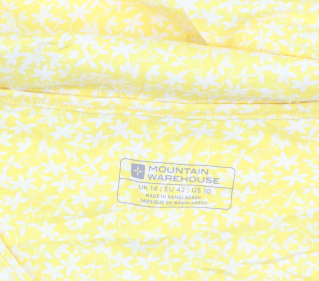 Mountain Warehouse Women Yellow Floral A-Line Dress Size 14