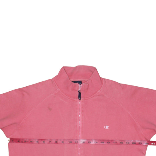 Champion Womens Pink Cotton Full Zip Track Jacket Size L