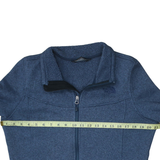 The North Face Womens Blue Fleece Full Zip Jacket Size L
