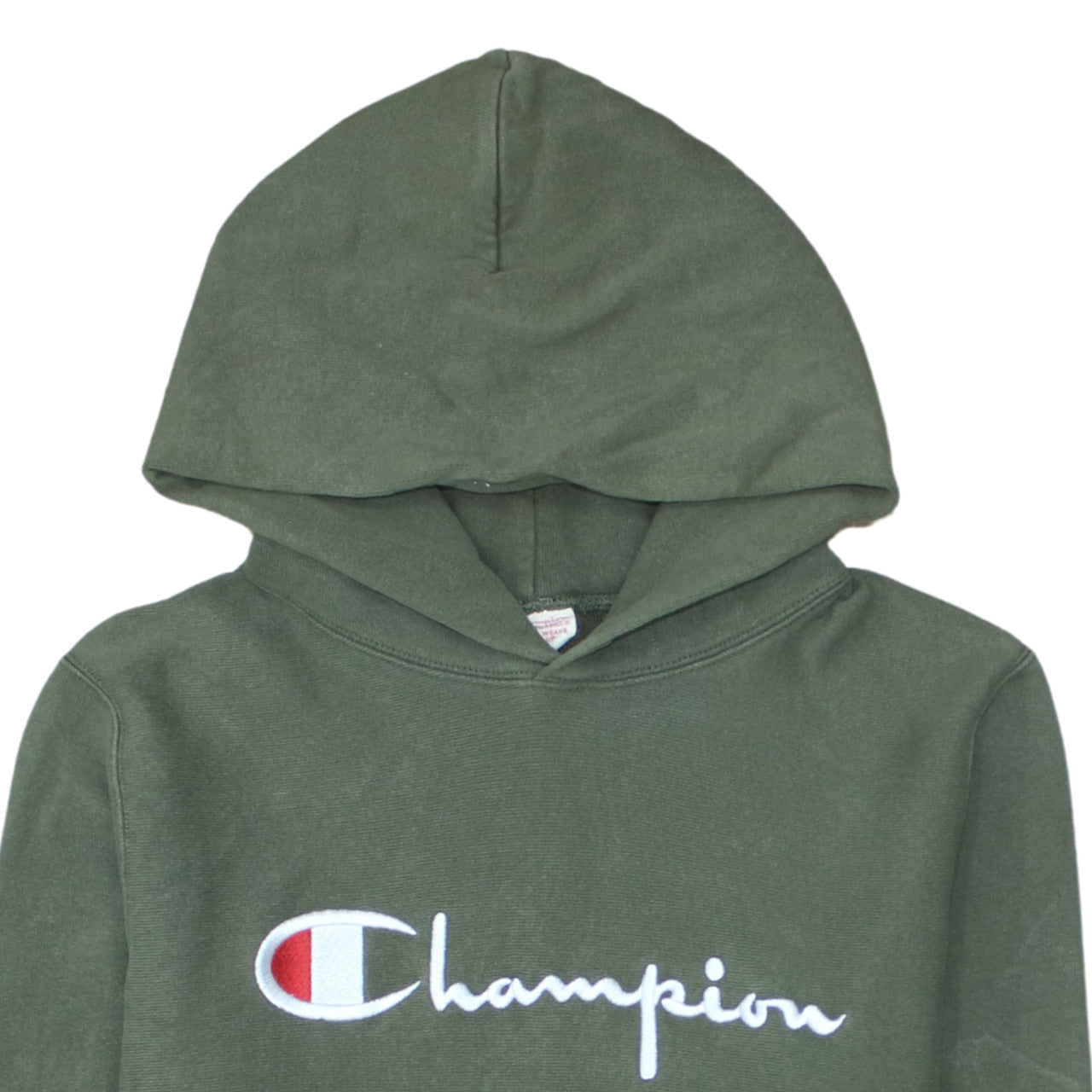 Champion Men's Green Pullover Hoodie Large Embroidered Logo
