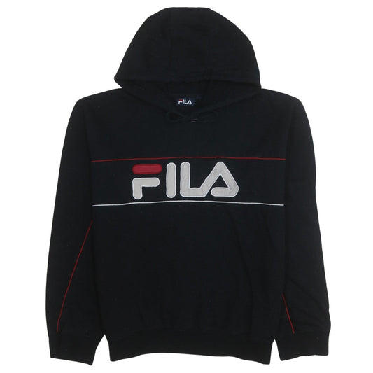 FILA Women's Black Pullover Hoodie Medium Logo Sweatshirt