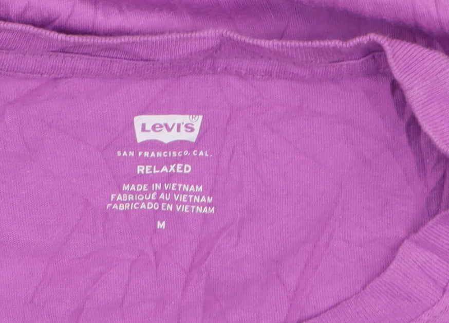Levi's Men's Purple Relaxed Fit Cotton Crew Neck T-Shirt M