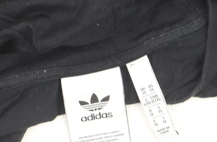 Adidas Men's Black XL Trefoil Logo Short Sleeve Cotton T-Shirt