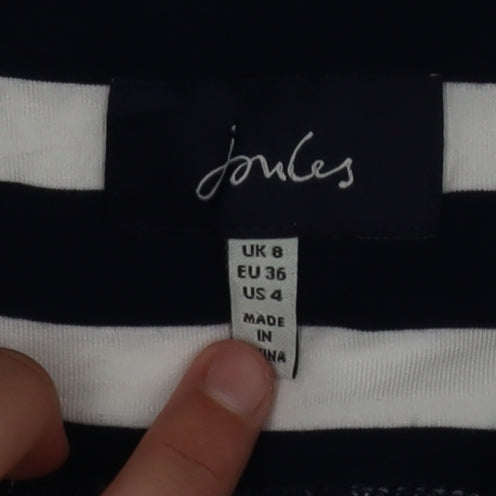 Joules Women’s Blue White Striped A-Line Jersey Skirt Size 8