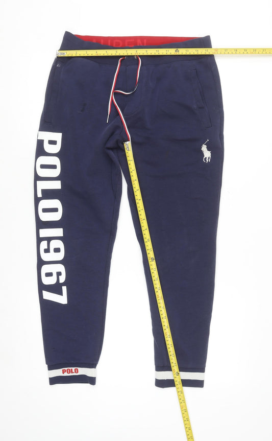 Ralph Lauren Men's Blue Jogger Sweatpants Size S Elastic Waist