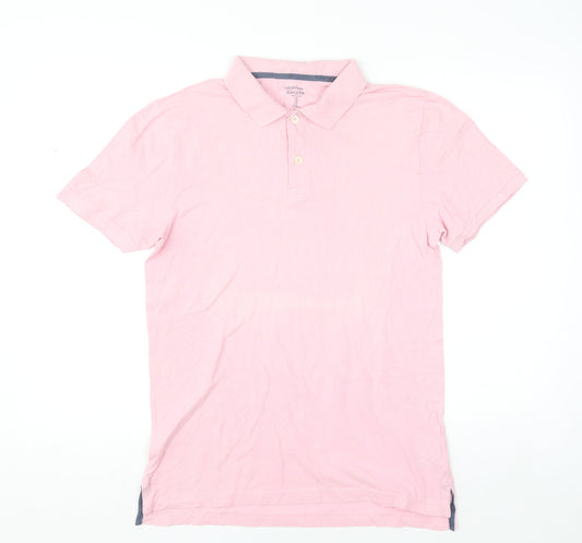 GAP Men's Pink Everyday Polo Shirt Medium 100% Cotton Casual