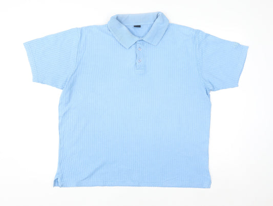 Cotton Traders Men's Blue Short Sleeve Polo Shirt Size L 100% Cotton