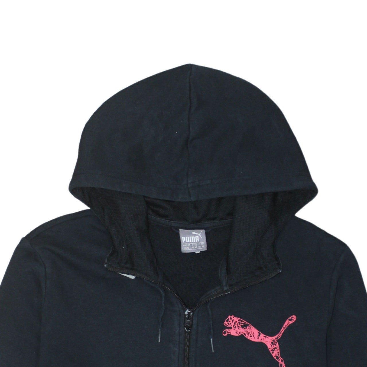 Puma Womens Black Full Zip Hoodie Size 16 Hooded Sweatshirt