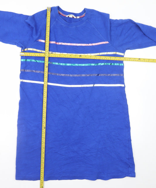 Boden Women Blue Size 16 Long Sleeve Cotton T-Shirt Dress