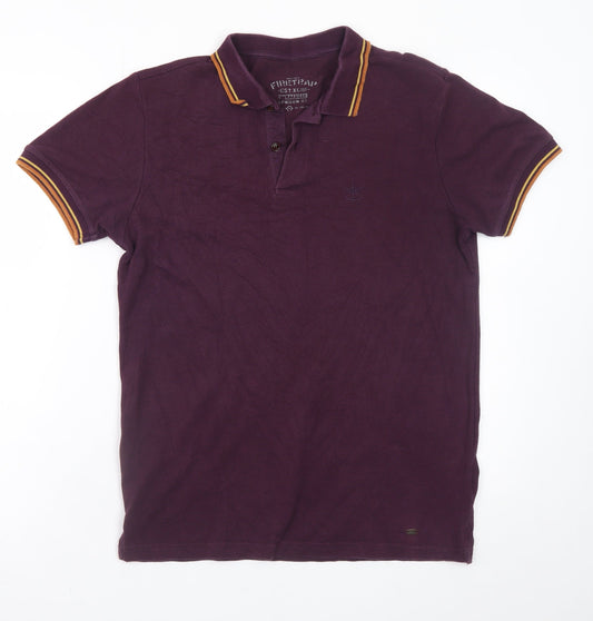 Firetrap Men's Purple Cotton Blend Polo Shirt Size M