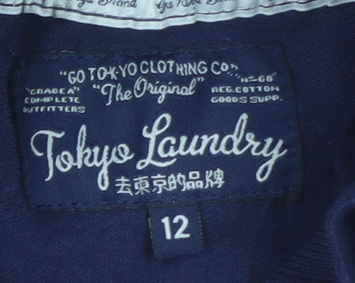 Tokyo Laundry Women's Navy Polo Shirt Size 12 Cotton Classic Style