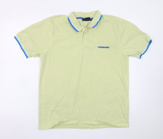 McKenzie Men's Beige Collared Cotton Short Sleeve Polo T-Shirt Size L