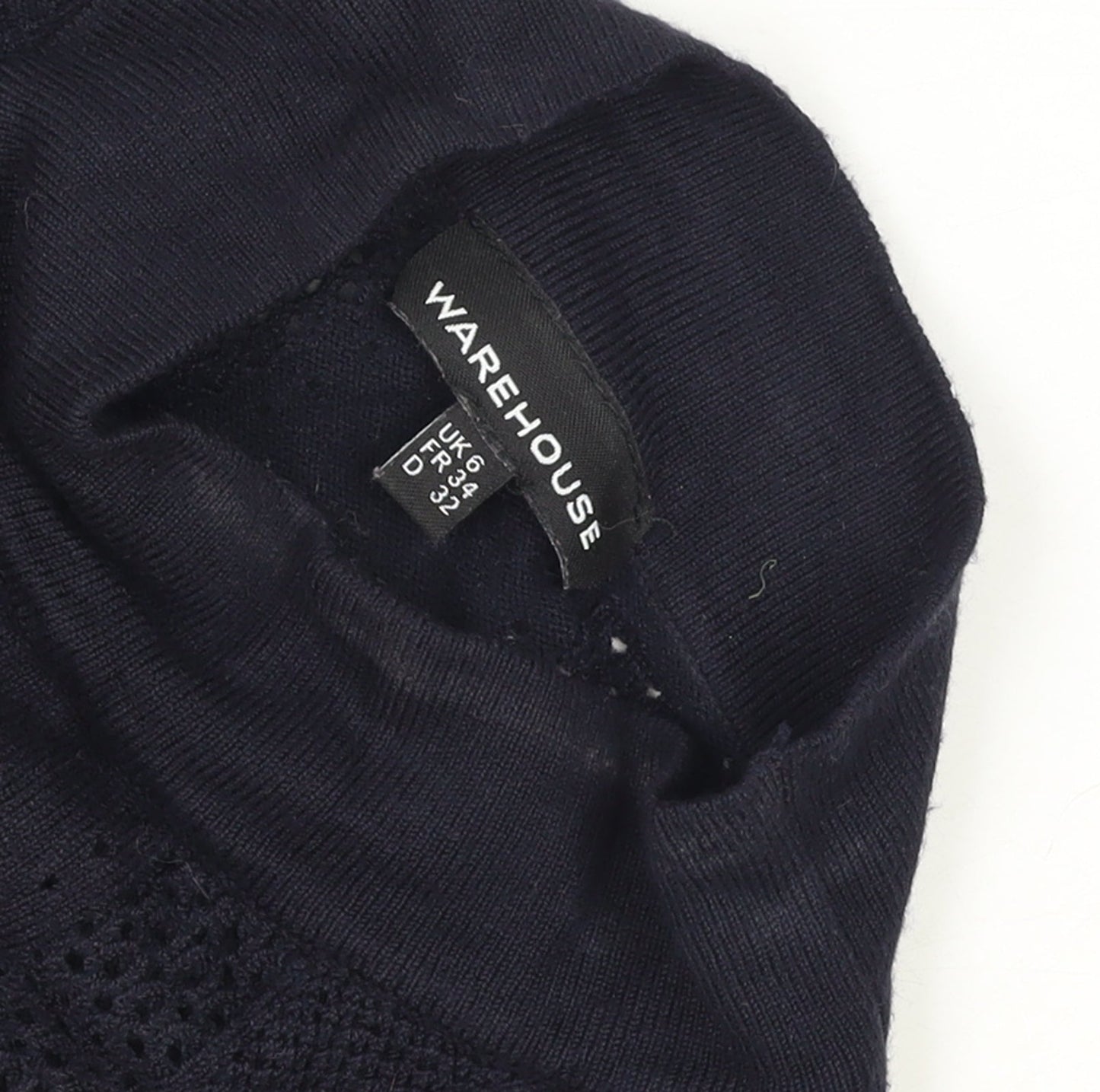 Warehouse Women’s Blue Roll Neck Tunic Jumper Size 6