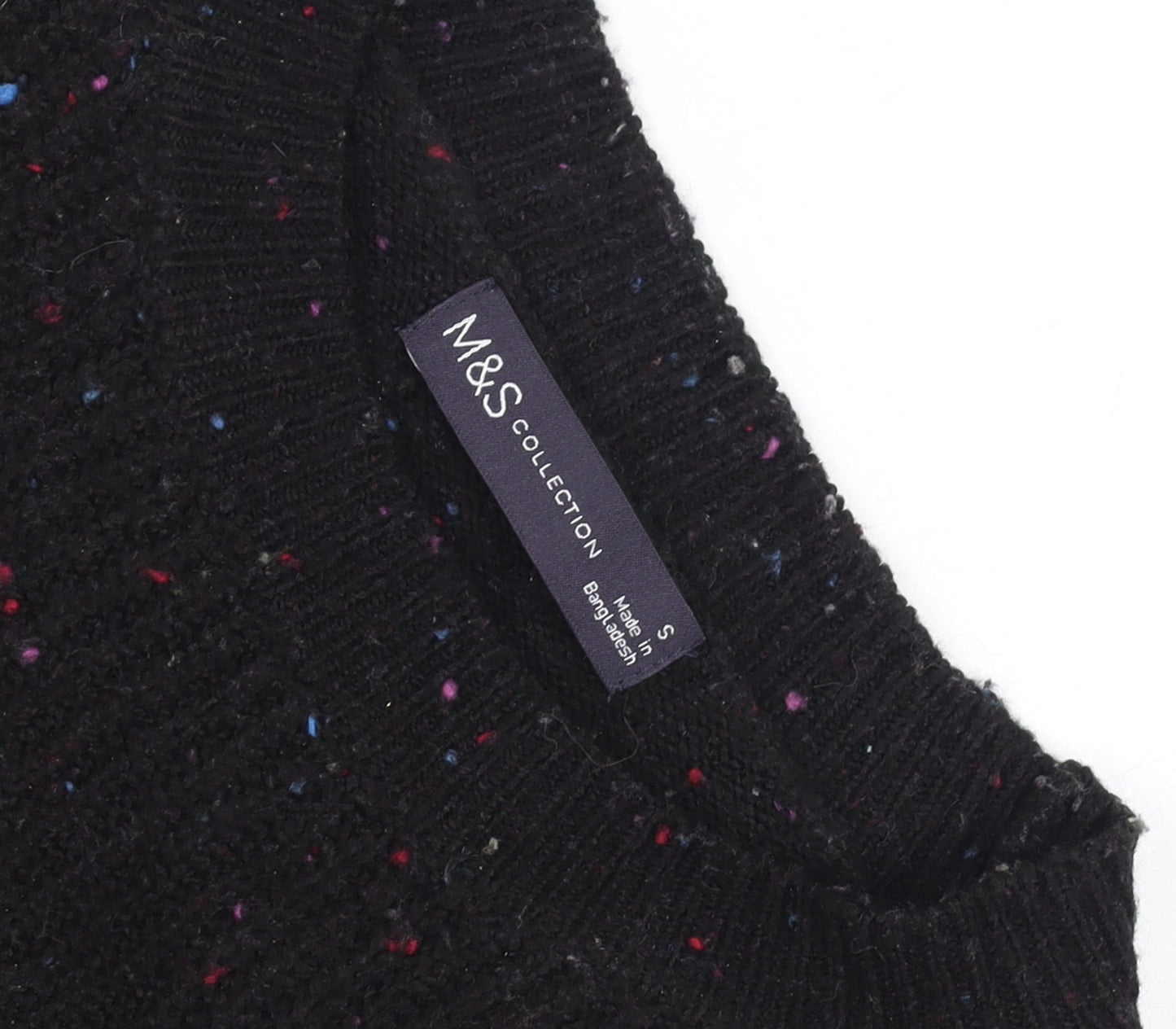 Marks and Spencer Womens Black Chunky Knit Wool Jumper Size S