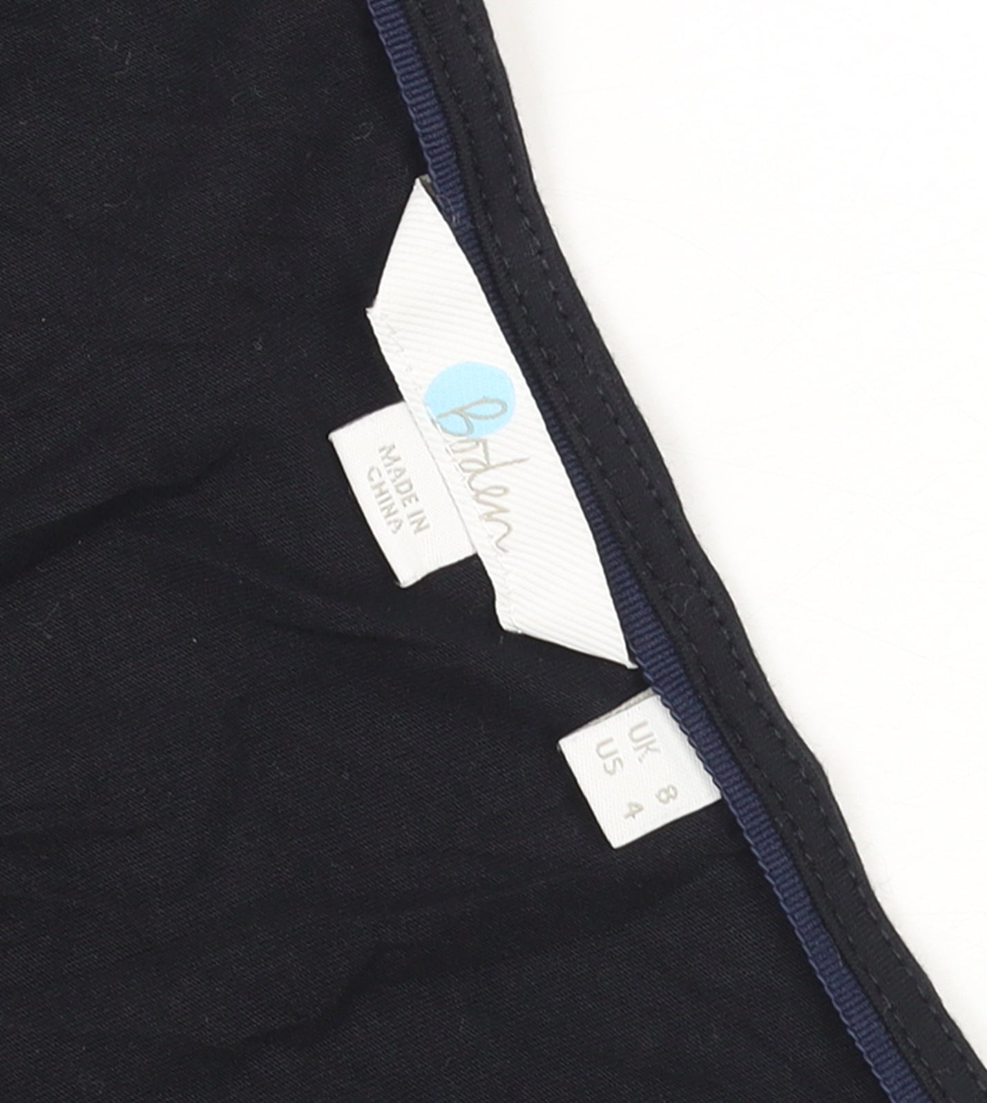 Boden Womens Black Button-Up V-Neck 3/4 Sleeve Cotton Top Size 8
