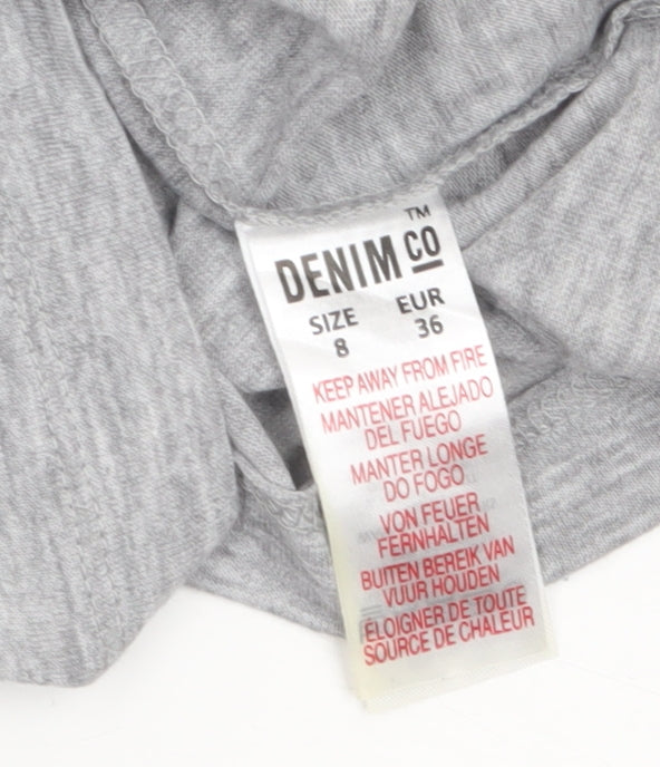 Denim Co Women’s Grey High Neck Button Blouse Size 8