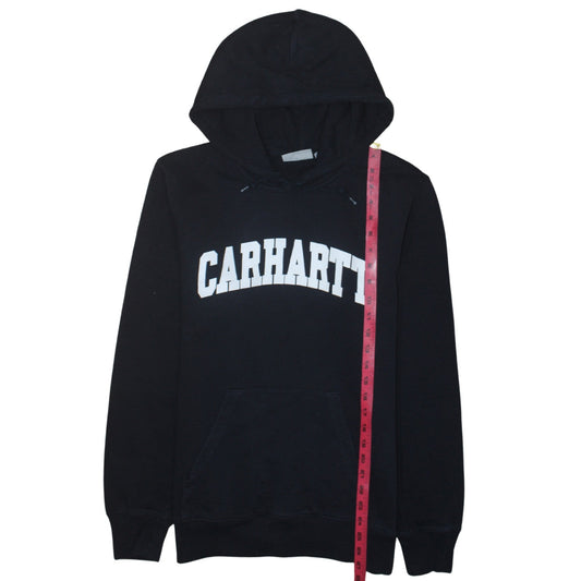 Carhartt Men's Black Small Pullover Hoodie Cotton Logo Sweatshirt