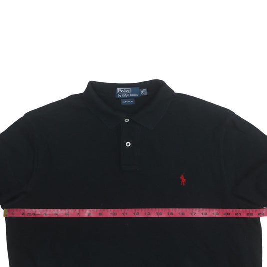 Ralph Lauren Men's Black Long Sleeve Custom Fit Polo Shirt XL