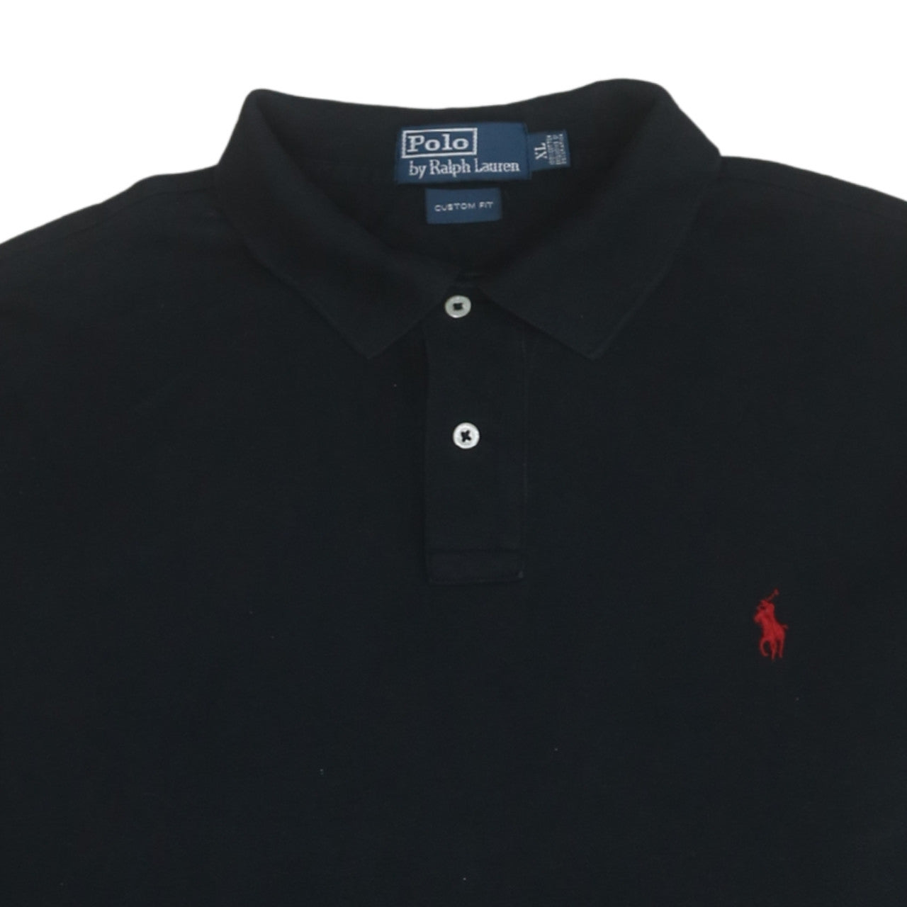 Ralph Lauren Men's Black Long Sleeve Custom Fit Polo Shirt XL