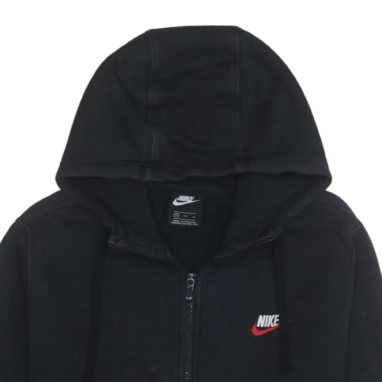 Nike Men's Black XL Full Zip Hoodie with Logo