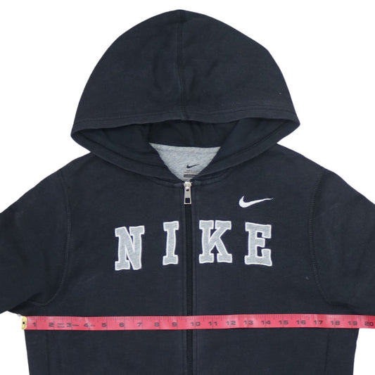 Nike Boys Black Full Zip Hoodie Sweatshirt L 12-13 Years Fleece Casual