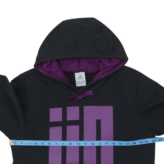 Adidas Men's Black Purple Pullover Hoodie Graphic Print Size M