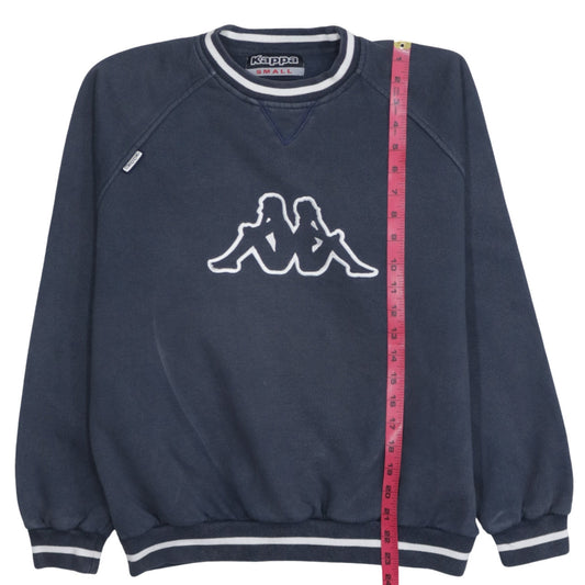 Kappa Men Blue Logo Pullover Sweatshirt Small Crew Neck