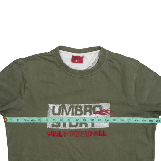 Umbro Men's Green Long Sleeve Football Graphic Shirt Size L