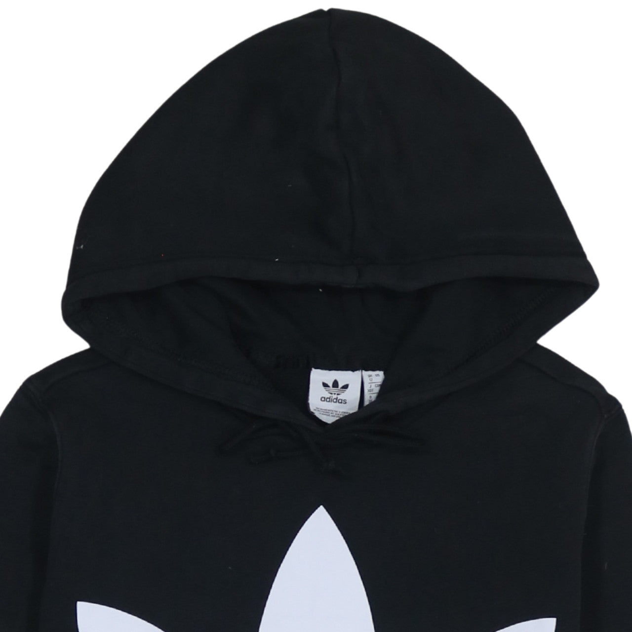Adidas Women Black Size 12 Pullover Hoodie with Logo Print