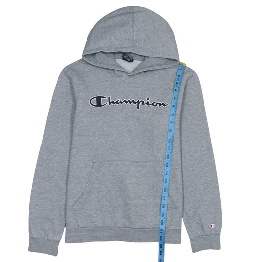 Champion Boys Grey Hoodie 15-16 Years Pullover Fleece Logo Sweatshirt