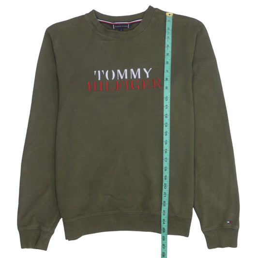 Tommy Hilfiger Men's Green Embroidered Logo Sweatshirt Size M