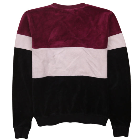 Fila Womens Burgundy Colourblock Velour Sweatshirt Size 6 XXS