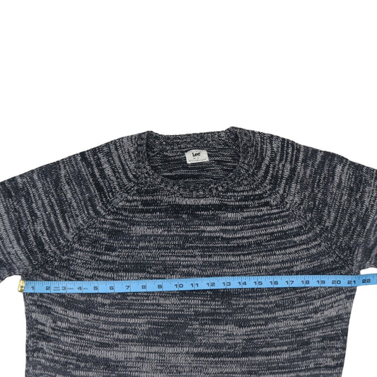 Lee Men's Grey Marl Cotton Crew Neck Pullover Jumper Size M