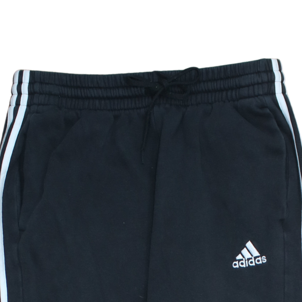 adidas Men's Black L Jogger Sweatpants with White Stripes