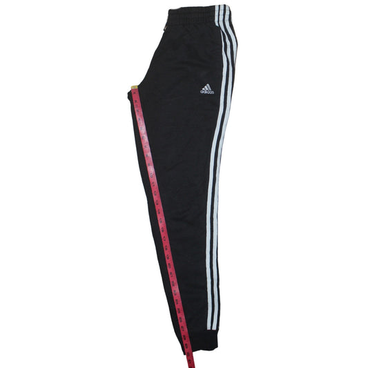 adidas Womens Black XS Jogger Trousers with Three Stripes