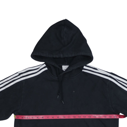 Adidas Mens Black Pullover Hoodie M Logo Sports Fleece Sweatshirt