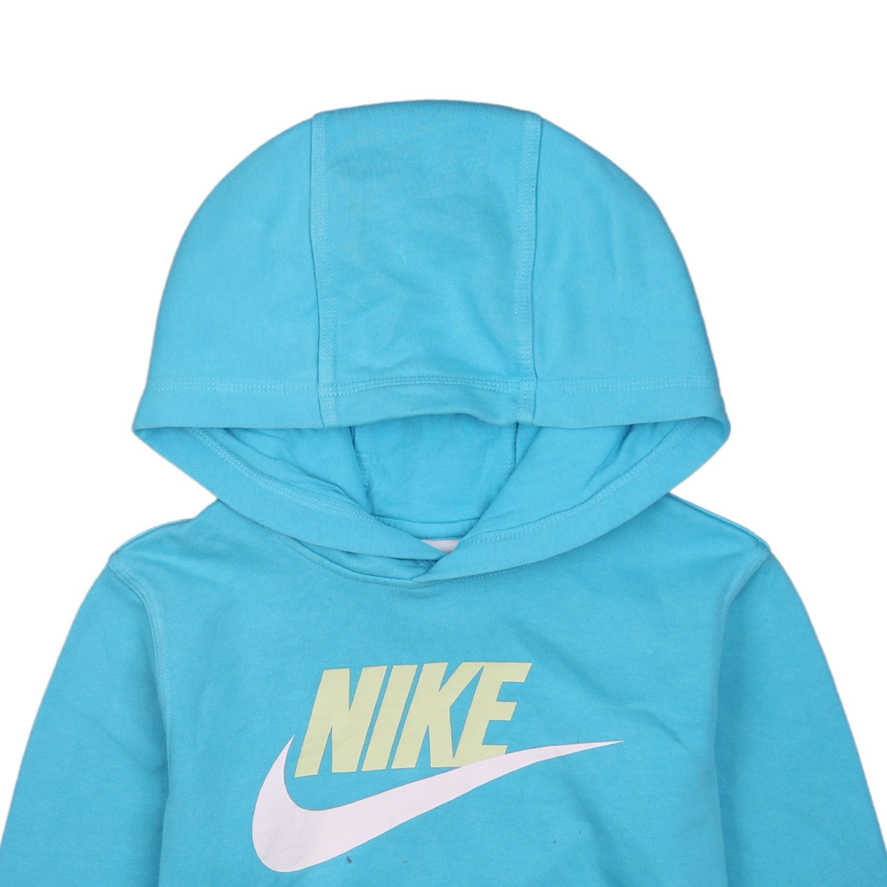Nike Boys Blue Pullover Hoodie L Logo Print Fleece Sweatshirt