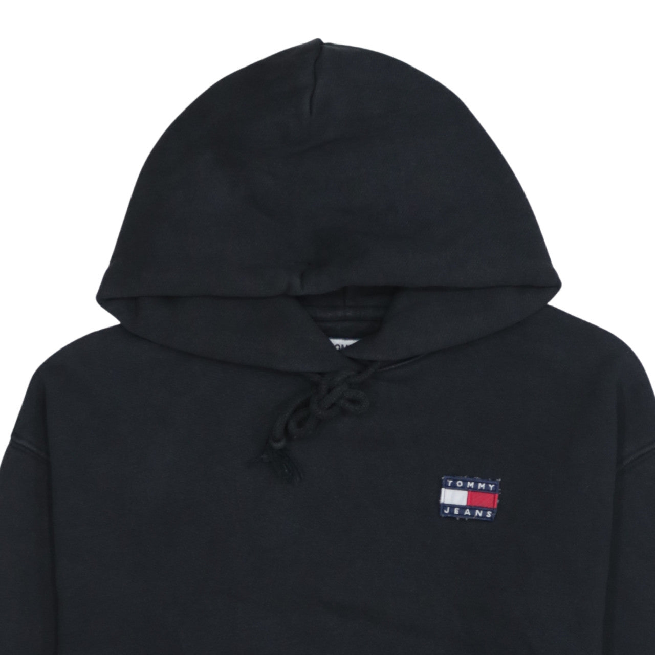 Tommy Jeans Women Black Small Pullover Hoodie Cotton Logo Casual