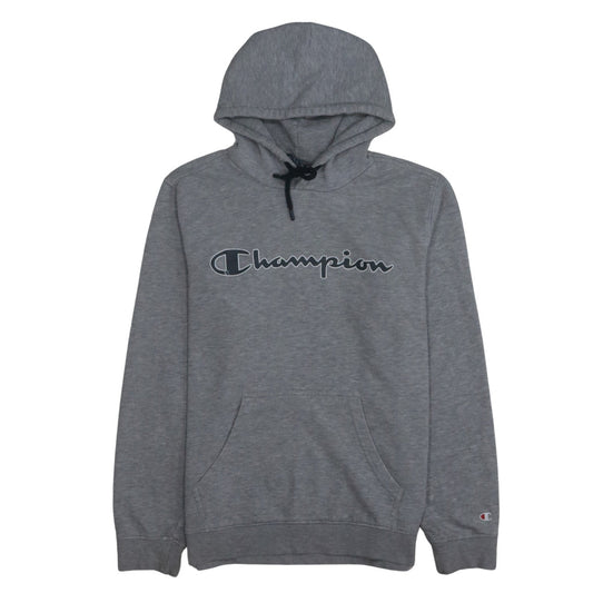 Champion Womens Grey Pullover Hoodie Medium Cotton Blend Logo
