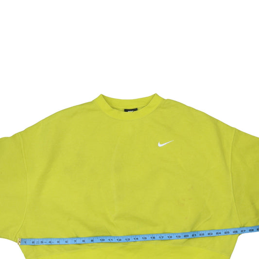 Nike Womens Yellow Crew Neck Pullover Sweatshirt M Cotton Blend