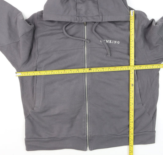 Gym King Women's Grey Full Zip Hoodie Size 8 Cotton Blend Casual