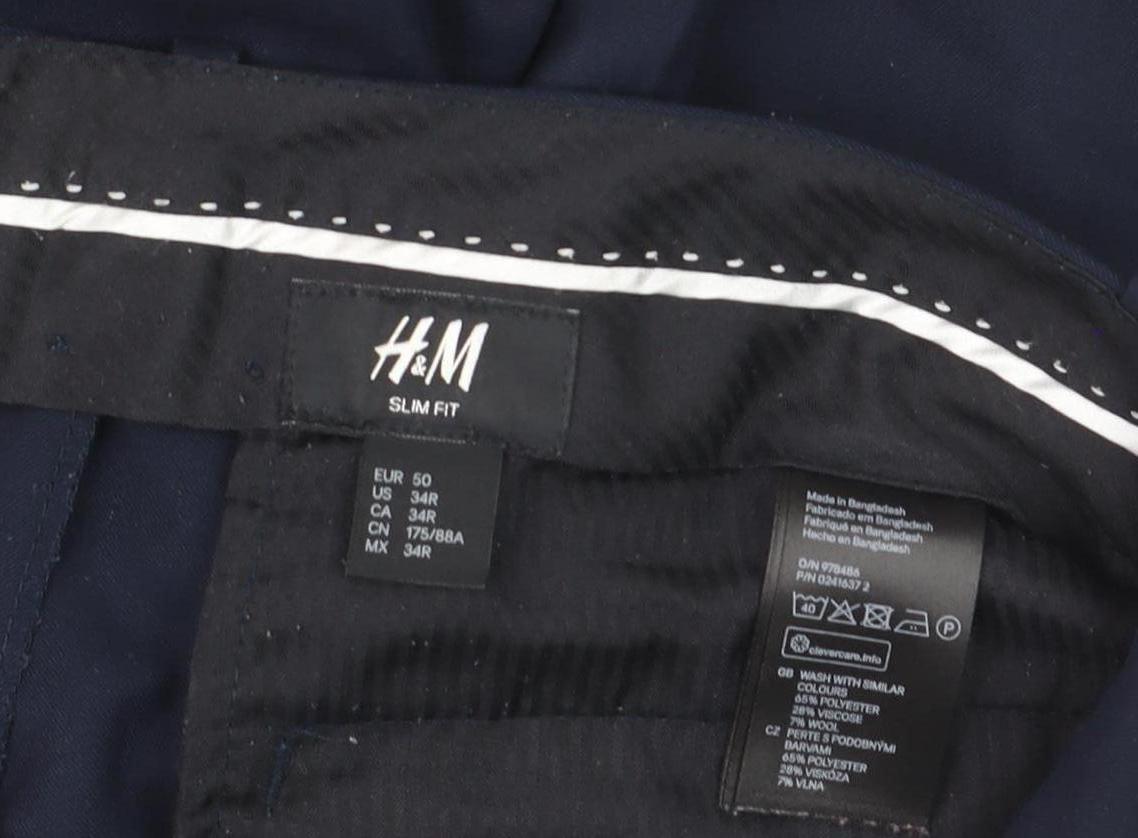 H&M Women’s Blue Slim Fit Dress Trousers Size 22