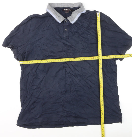 Michael Kors Men's Navy Blue Short Sleeve Polo Shirt XL Classic Fit