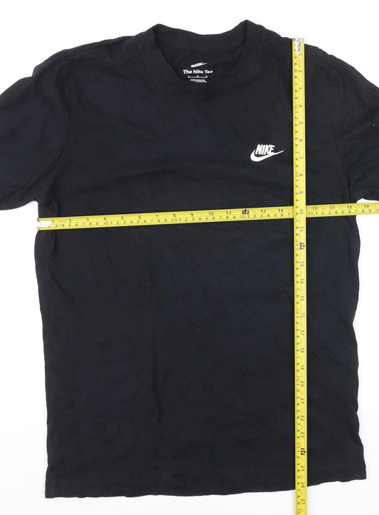 Nike Men's Black Regular Fit Crew Neck Cotton Sports T-Shirt Size M